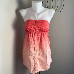 Garage Clothing Vintage Strapless Flared Tube Top Peach Small Tunic Festival Fun